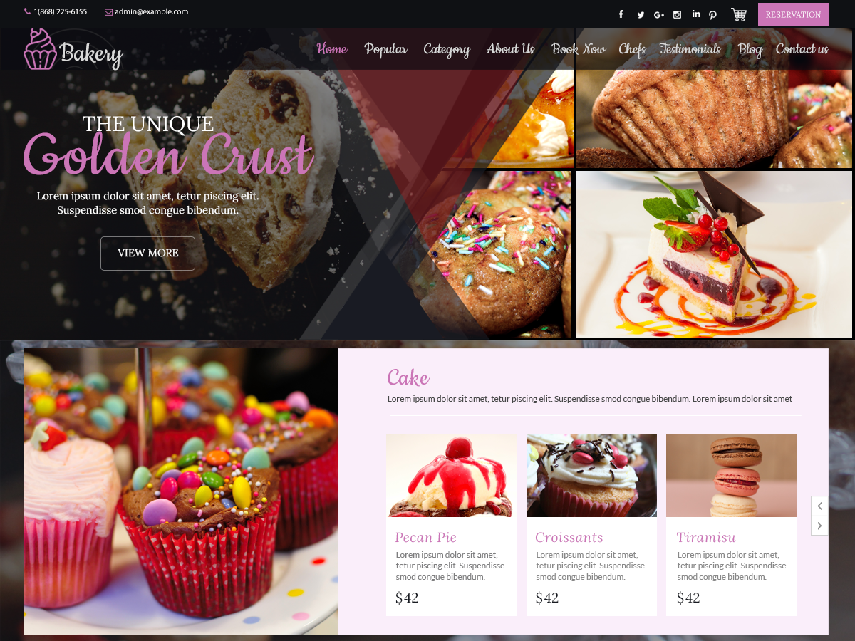 Free Bakery WordPress Theme